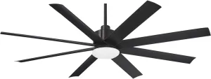 MINKA-AIRE F888L-CL Slipstream 65 Inch Outdoor Ceiling Fan with Dimmable LED Light and DC Motor in Coal Finish