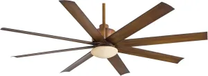 MINKA-AIRE F888L-DK Slipstream 65 Inch Outdoor Ceiling Fan with Dimmable LED Light and DC Motor in Distressed Koa Finish