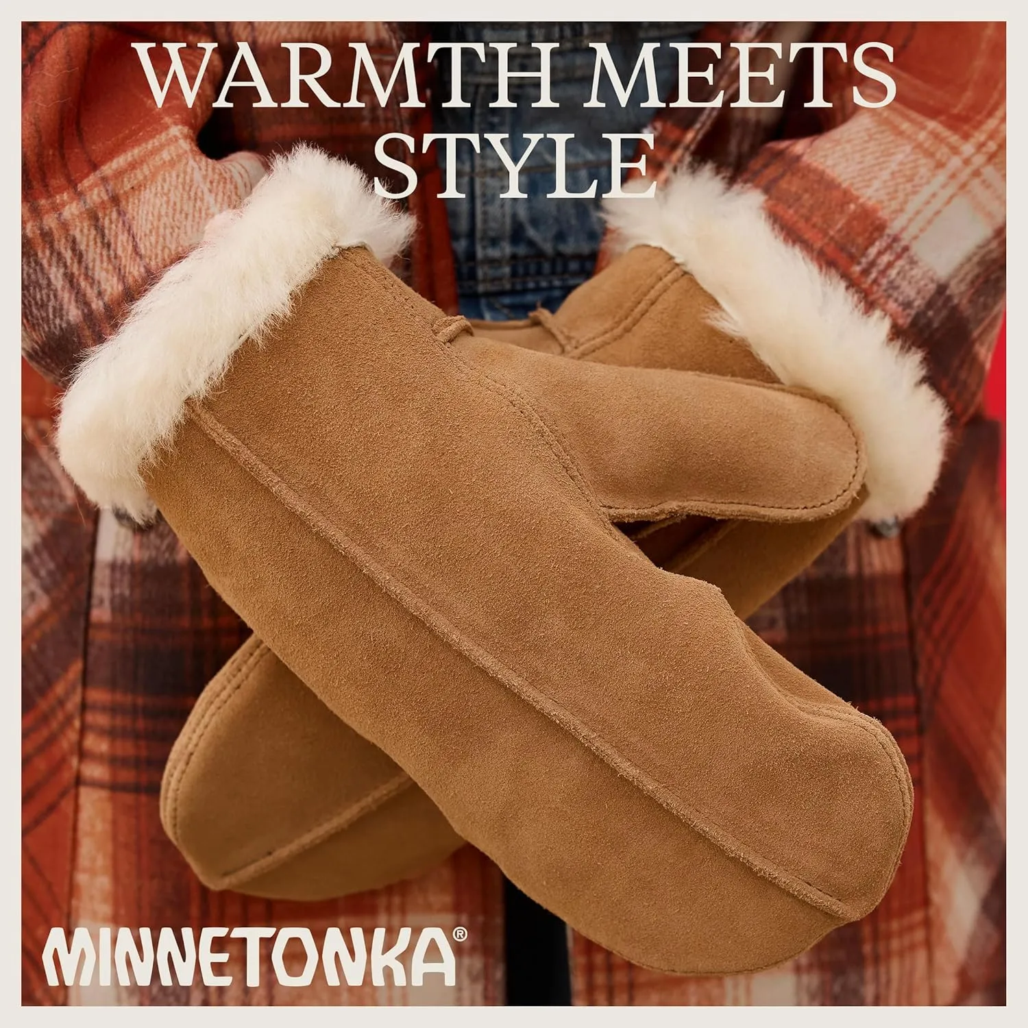 Minnetonka Sheepskin Mittens – Unisex Cold Weather Mittens with Insulated Sheepskin Lining and Water Resistant Suede