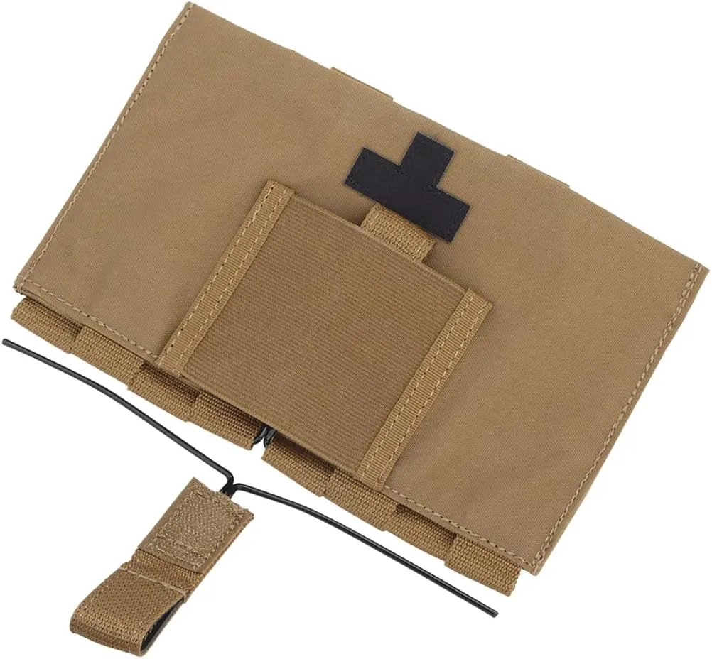 MOLLE First Aid Kit Tactical IFAK Pouch,Outdoor Sport Military Game Hunting Airsoft Medical Emergency Quick Release EMT Bag (Tan)