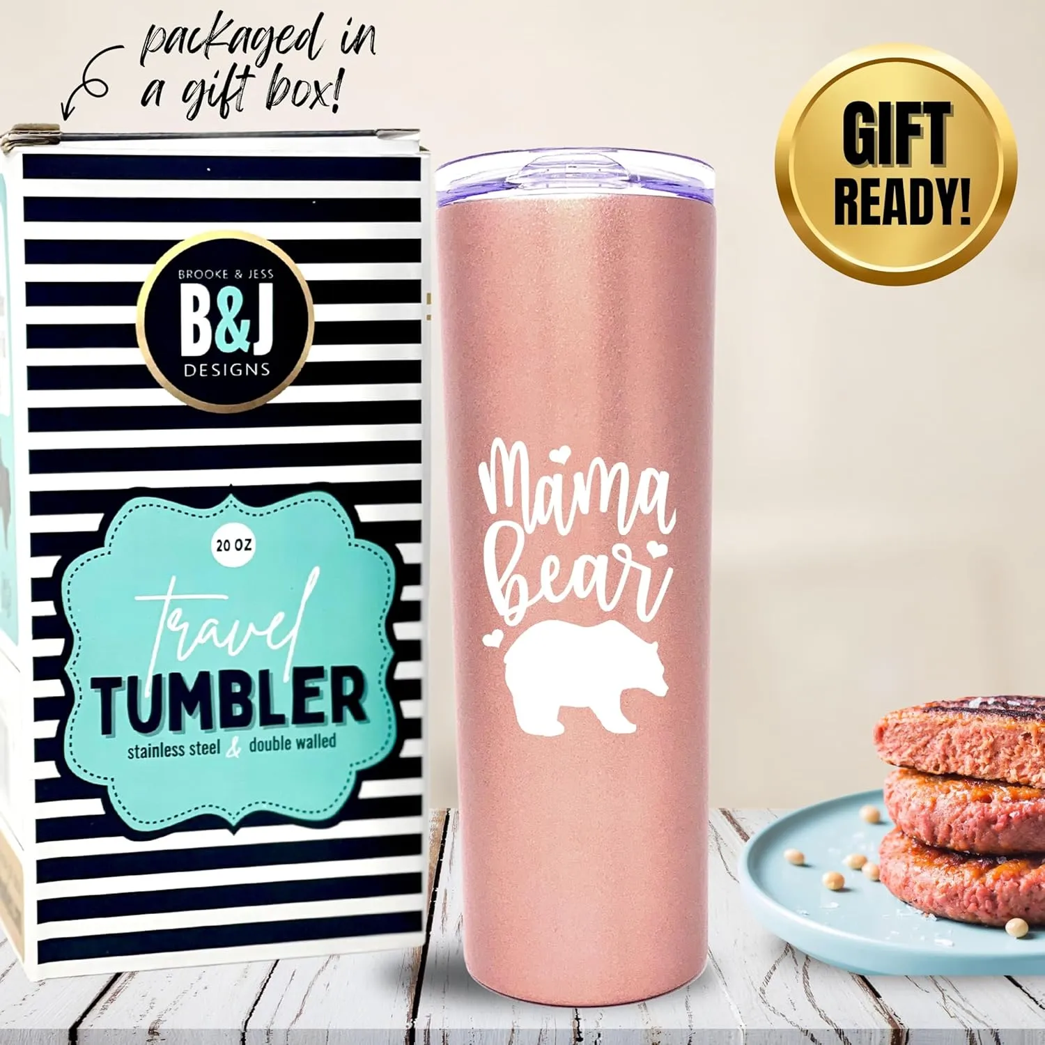 Mom Gift Coffee Mug - Mama Bear Tumbler - Mom Cup - Cute Gifts for Mother, New Moms for Christmas, Birthday, Mother's Day