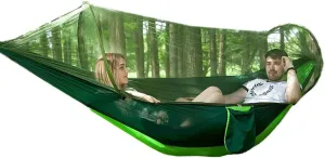 Mosquito Net Hammock Single Double Ultra Light Travel Hammock Sun Protection Camping Hammock Hiking Backpack Double Green