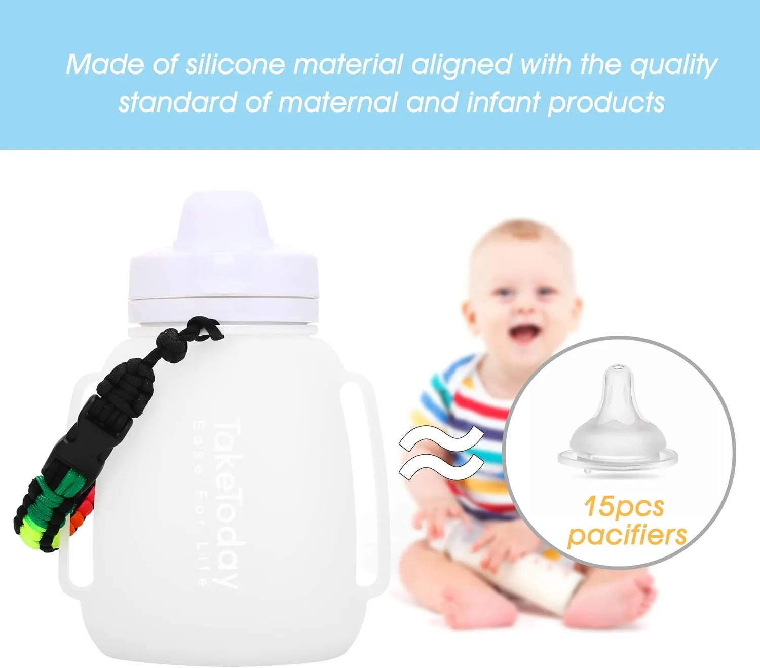 Motivational Collapsible Water Bottle with Straw and Paracord Handle 1.2L 40 OZ Reusable Silicone Sports Water Jug with Time Marker Leakproof Large Water Bottles for Yoga Outdoors
