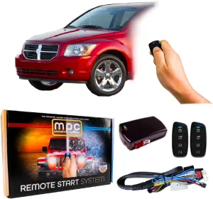 MPC Plug N Play Remote Starter for 2008-2012 Dodge Caliber |Gas| |Key to Start| with T-Harness - (2) Extended Range 4-Button 2-Way Remotes - Up to 1,500 ft