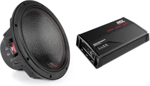 MTX 7512-22 75-Series 12" 750W RMS Dual 2-Ohm Subwoofer, and MTX JH10001 Jackhammer Series 1100W x 1 @ 1-Ohm Class D Mono Block Amplifier