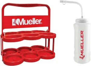 Mueller Collapsible Plastic Bottle Carrier Bundle with 6 Quart Bottles