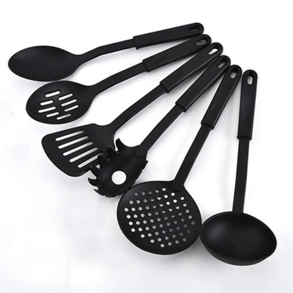 Multispace HomeFast Heat-Resistant Nonstick Cooking (Set of 6 ,Black)