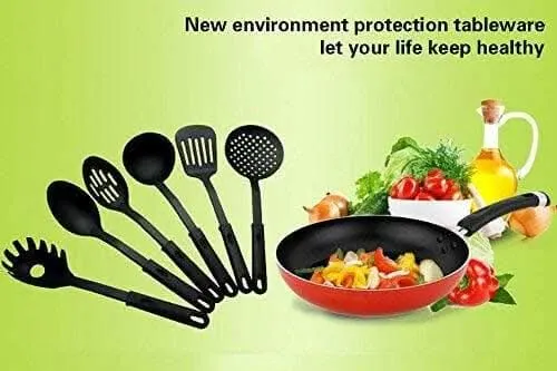 Multispace HomeFast Heat-Resistant Nonstick Cooking (Set of 6 ,Black)