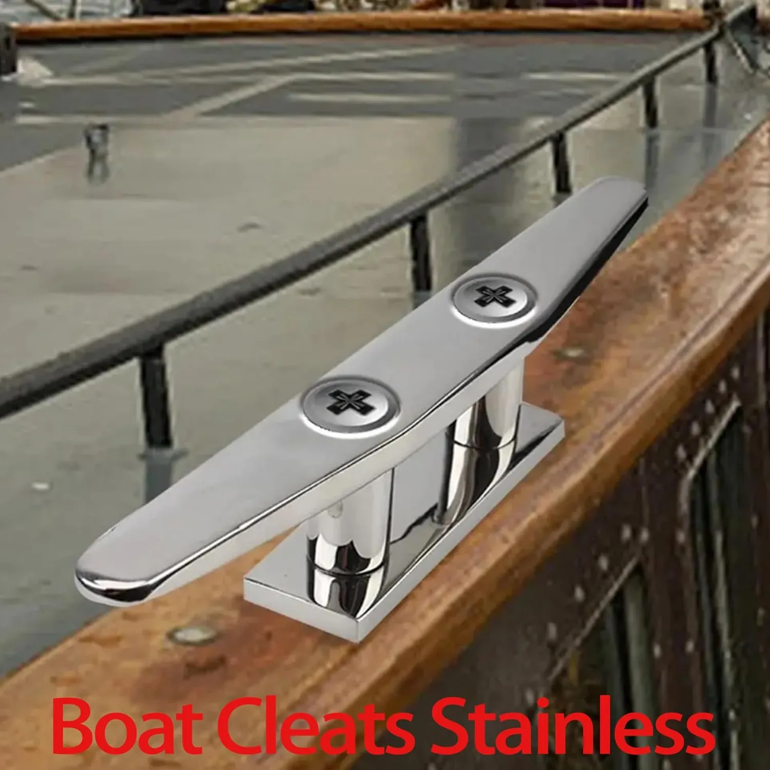 MX Boat Cleats 4 inch/5 inch/6 inch/8 inch 316 Stainless Steel Boat Rope Cleats Marine Dock Cleats with Fasteners for Boat Docks,Decks,Kayaks