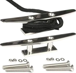 MX Boat Cleats 4 inch/5 inch/6 inch/8 inch 316 Stainless Steel Boat Rope Cleats Marine Dock Cleats with Fasteners for Boat Docks,Decks,Kayaks