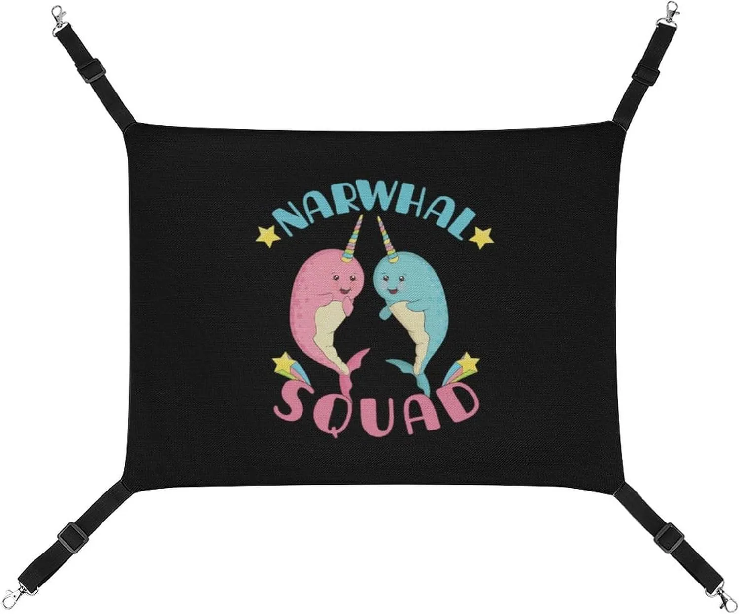 Narwhal Squad Hanging Cat Bed Soft Breathable Pet Hammock for Cage Pet Sleeper for Kitten Ferret Puppy Rabbit