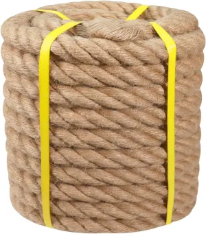 Natural Hemp Rope - 1 Inch × 200 Feet - Heavy Duty Jute Twisted Manila Thick Rope for Crafts, Hammock, Nautical, Decorating