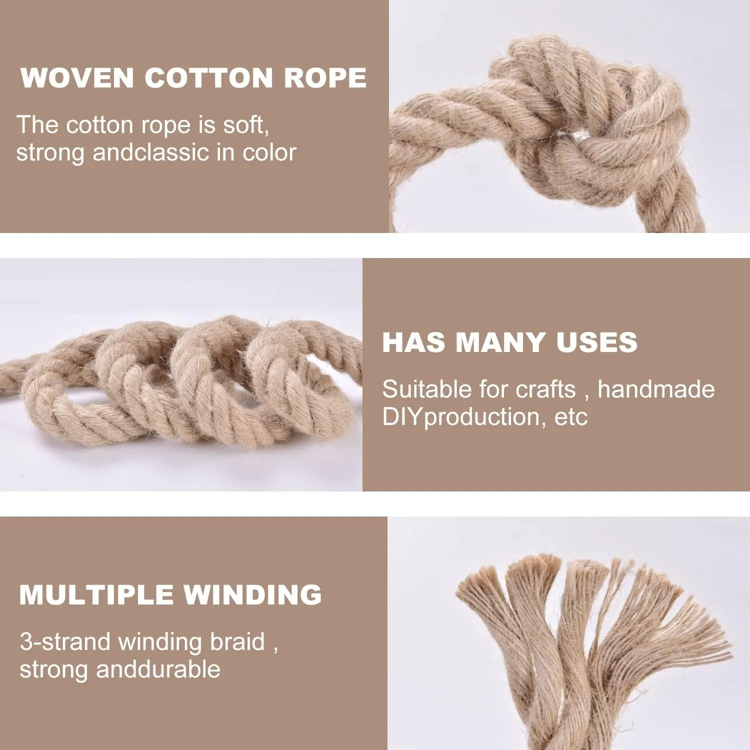 Natural Jute Rope 1-1/2 in x 100 Ft - Heavy Duty Thick Hemp Rope, Twisted Hemp Ropes for Crafts, Porch Swings, Tug of War, Nautical Decor, Landscaping & Home DIY Projects