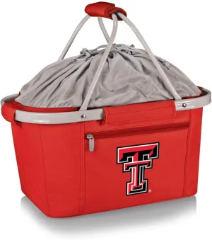NCAA Texas Tech Red Raiders Metro Shopping Basket - Insulated Picnic Basket - Collapsible Market Basket - Utility Tote Cooler Bag