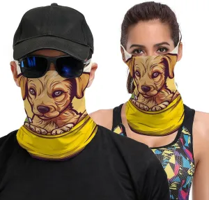 Neck Gaiter Yellow Grocery Bag Men and Women Travel Mask Scarf Elastic Headband Windproof Bandana for Hiking and Cycling, Skiing, Fishing