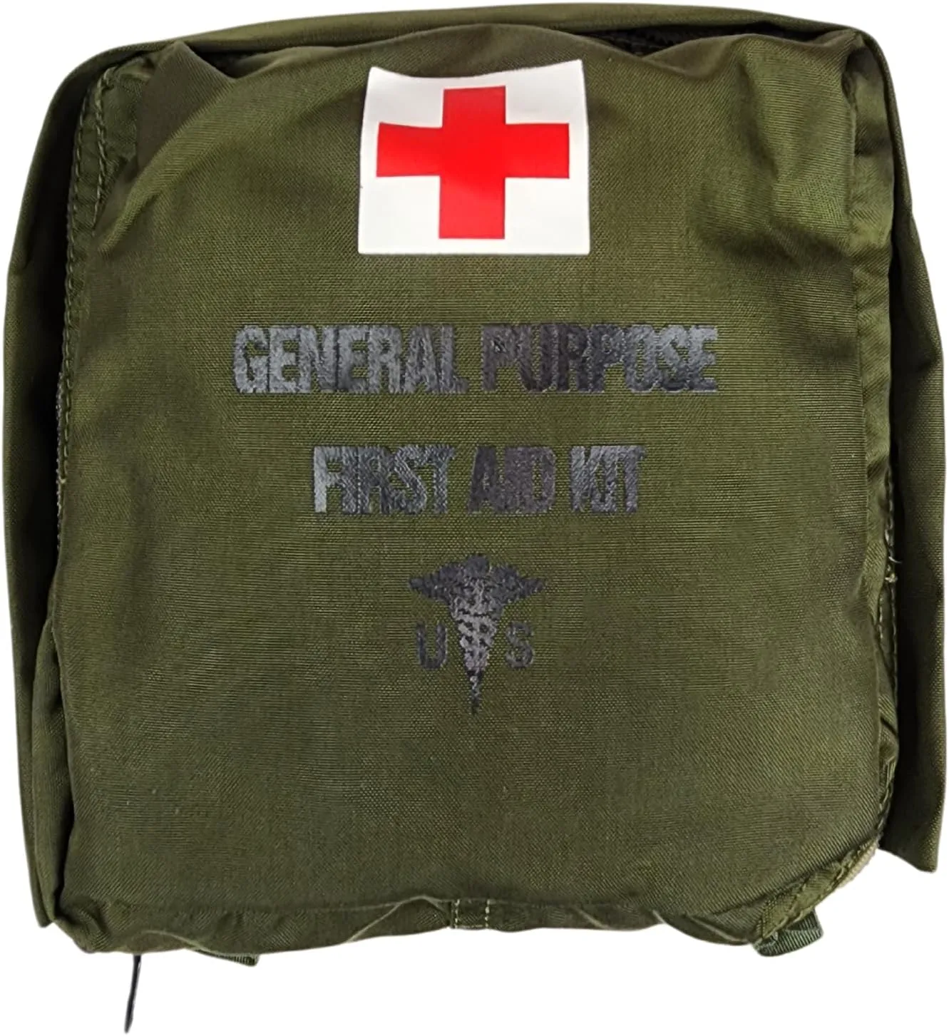 Never Issued Olive Drab Zippered General Purpose First Aid Kit with Strap (Pouch and First Aid Supplies)