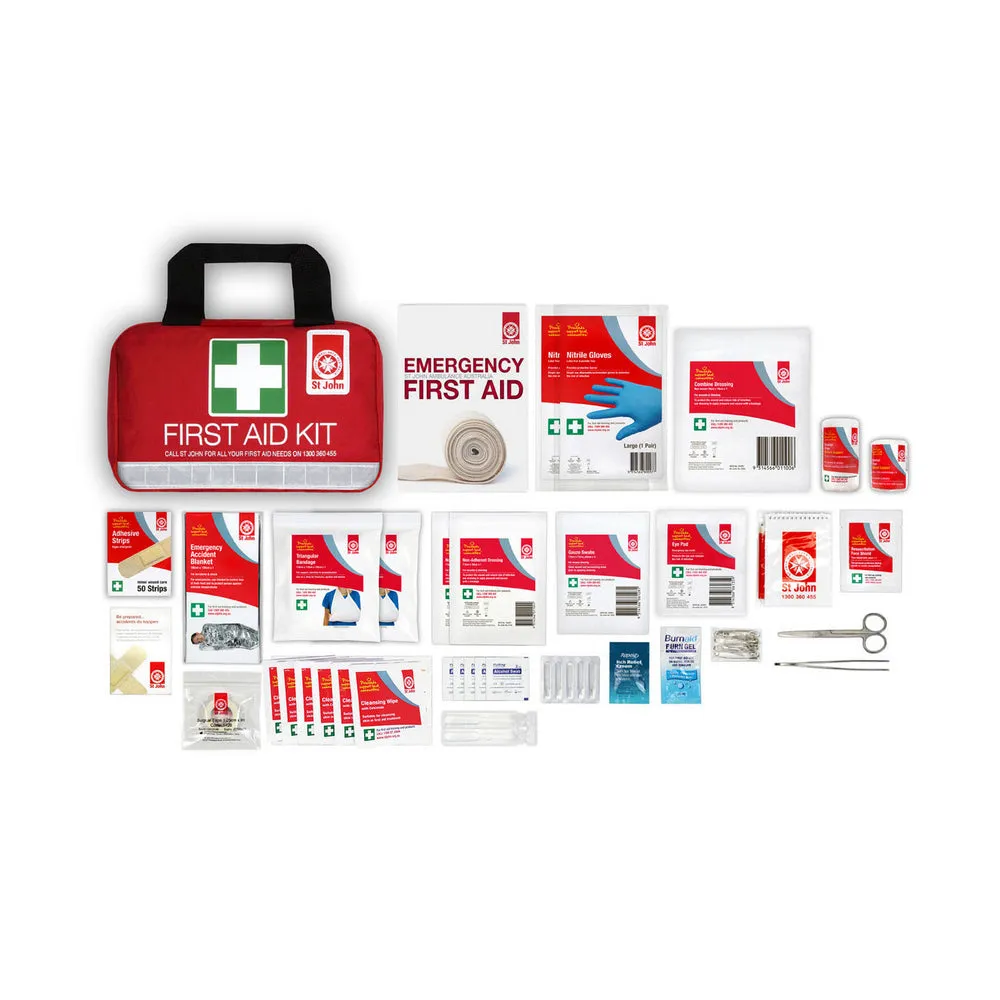 New ST JOHN AMBULANCE Small Household First Aid Kit, Water Resistant #640001