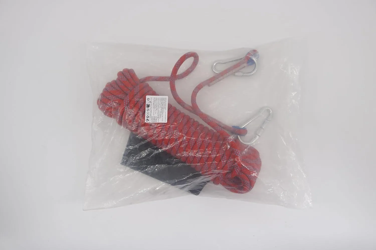 NewDoar Climbing Rope 8(5/16in),10mm (3/8in), High Strength Accessory Cord Rope with 2 Steel Hooks, for Outdoor Rescue Rappelling Rope Down Cliffs ledges Safety Escape Tow Strap Equipment(red)