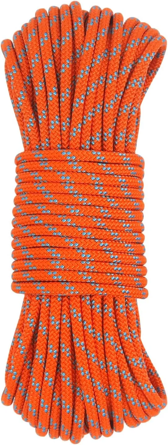 NewDoar Static Climbing Rope 6mm Accessory Cord Rope,for Arborist Tree, Mountaineering, Sailboat Rope,Dock Lines,Hauling Dragginge