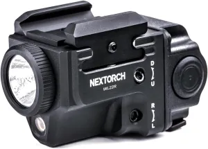 NEXTORCH WL22R Pistol Light with Red Beam, 650 Lumen Rechargeable Tactical Weapon Light with Dual Side Switches & New Rail System for Compact and Full Size Pistol Accessories
