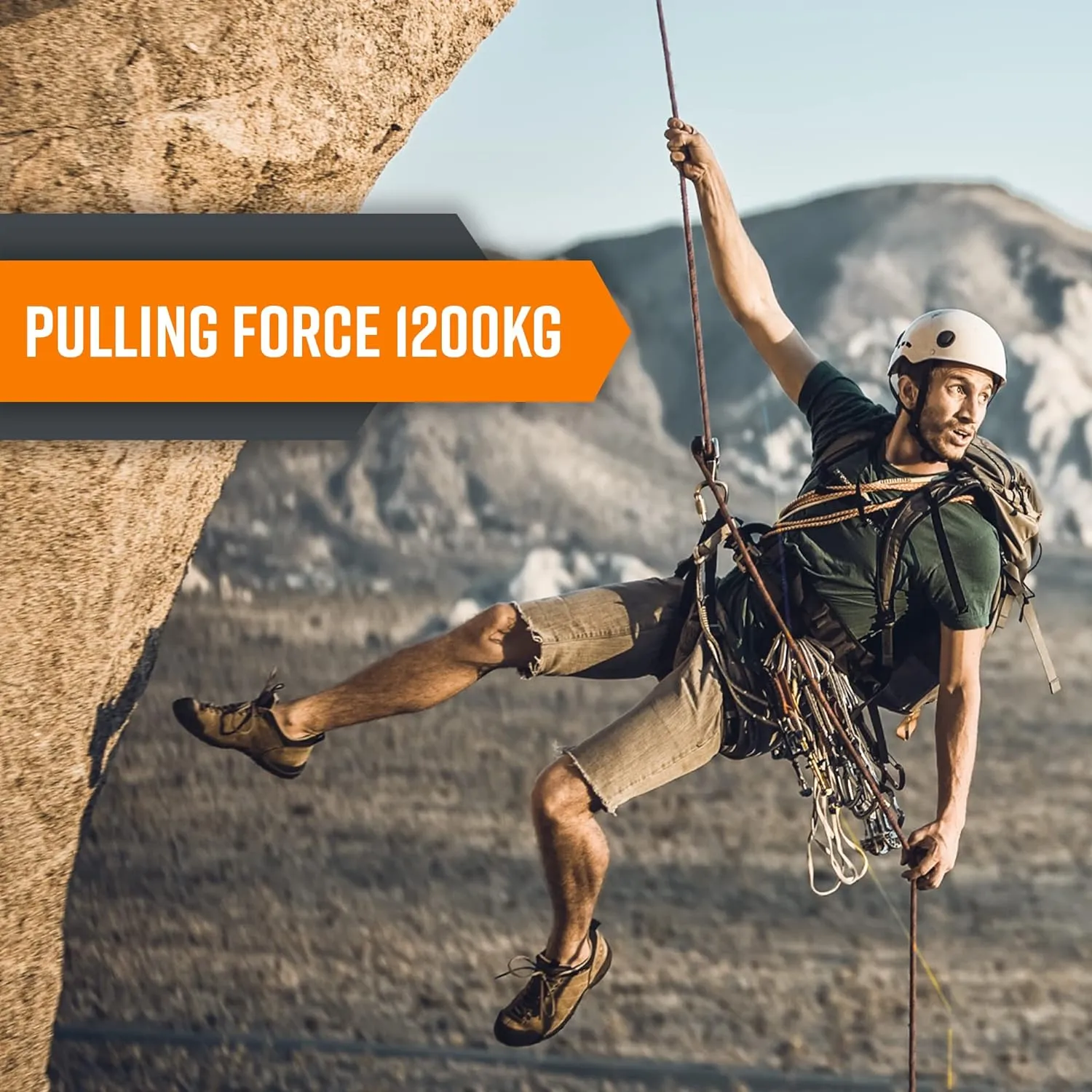 Nice C Climbing Rope, Rescue Rope, Construction Rope, Rock Climbing Rope, Static 10mm 32ft/64ft/96ft/160ft/230ft/500ft/985ft/1000ft with Carry Bag (Orange, 152M(500FT))