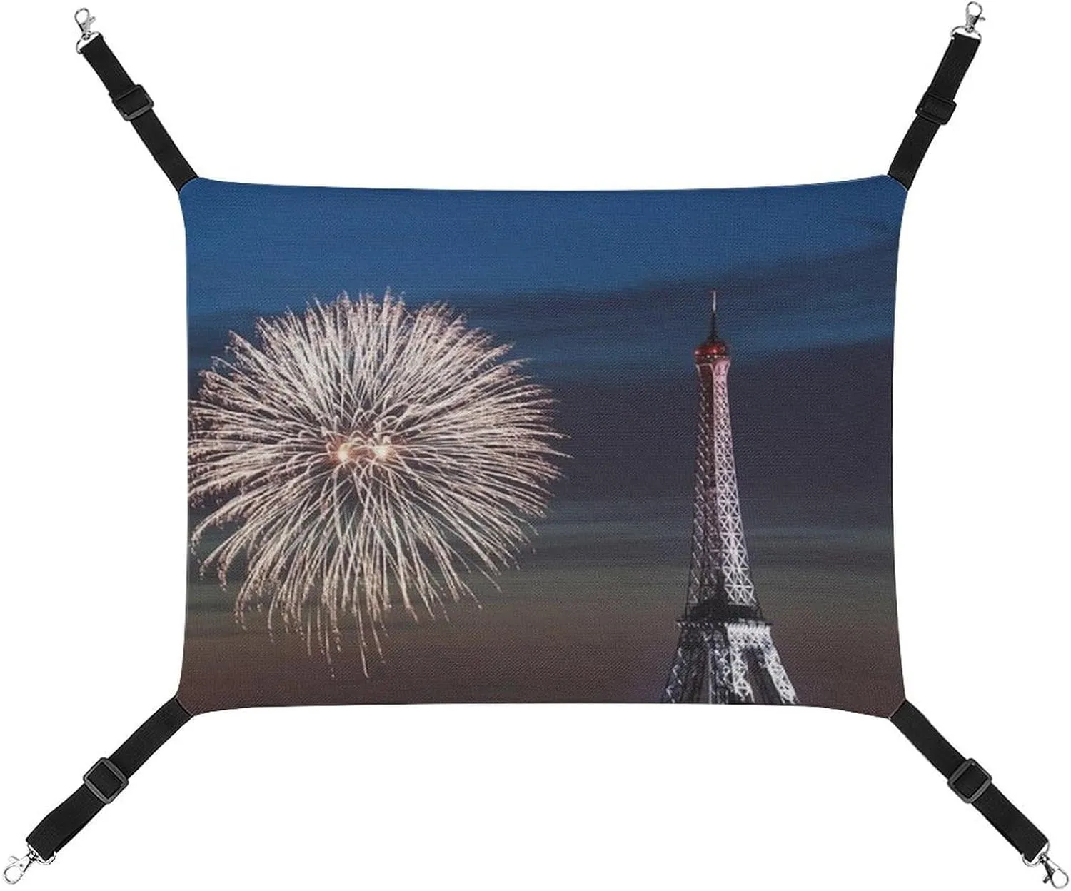 Night Sky Eiffel Tower Hanging Cat Bed Soft Breathable Pet Hammock for Cage Pet Sleeper for Kitten Ferret Puppy Rabbit, style, 20240327