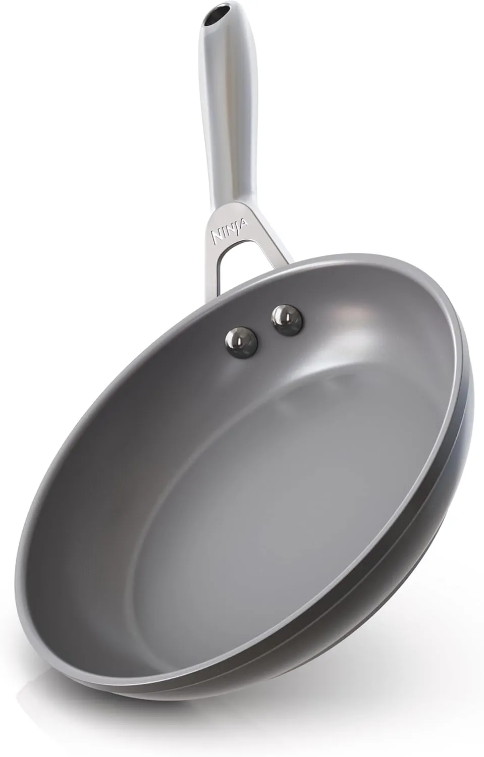 Ninja Ceramic Pro 8" Fry Pan, Non-Stick Pan, PTFE Free, Ceramic Coated, Stainless Steel Handle, Stove to Oven Safe to 660°F, All Stovetops & Induction Compatible, Black, CW30020BK
