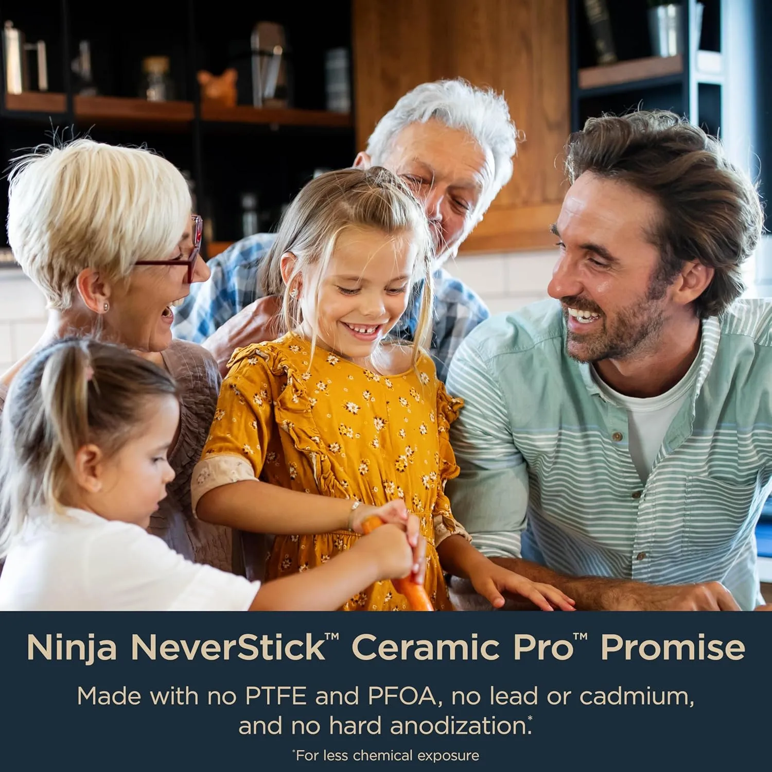 Ninja Ceramic Pro 8" Fry Pan, Non-Stick Pan, PTFE Free, Ceramic Coated, Stainless Steel Handle, Stove to Oven Safe to 660°F, All Stovetops & Induction Compatible, Black, CW30020BK