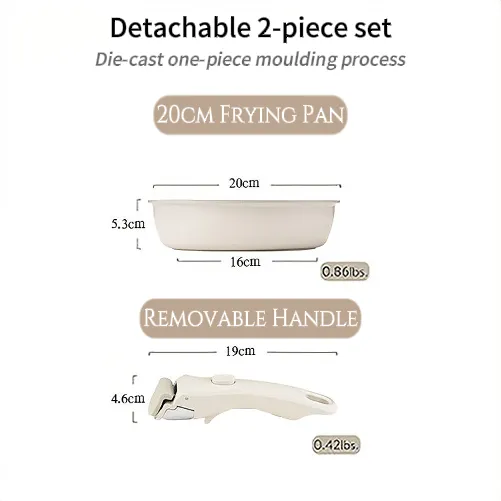 Non-stick Cookware Set with Removable Handle - Oven Safe