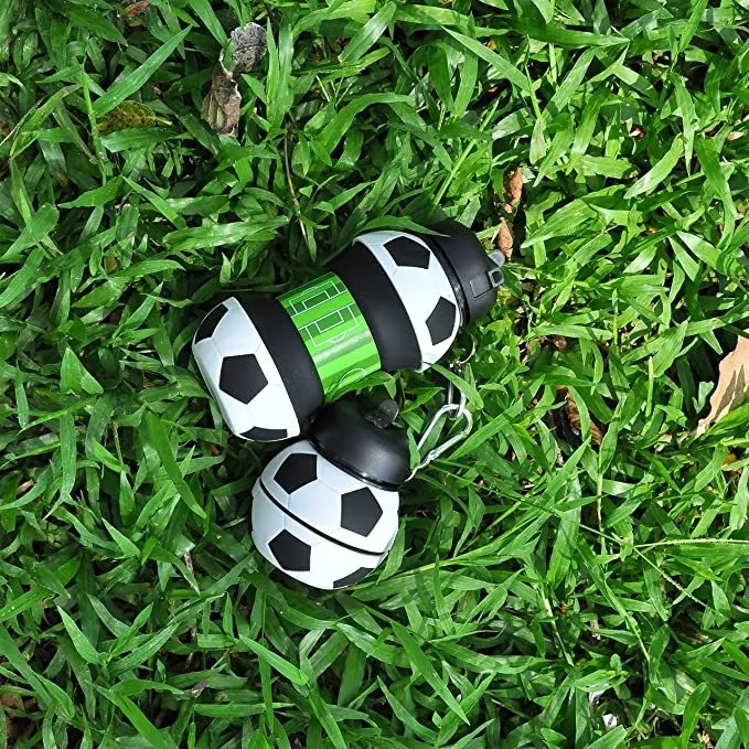 Non-toxic Cost-efficient Silicone Bottles Football Camping Compliance-certified Soccer Collapsible Bottle Travel Water with Foldable Innovating Straw