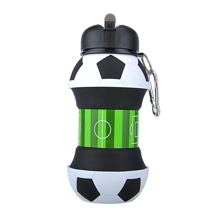 Non-toxic Cost-efficient Silicone Bottles Football Camping Compliance-certified Soccer Collapsible Bottle Travel Water with Foldable Innovating Straw