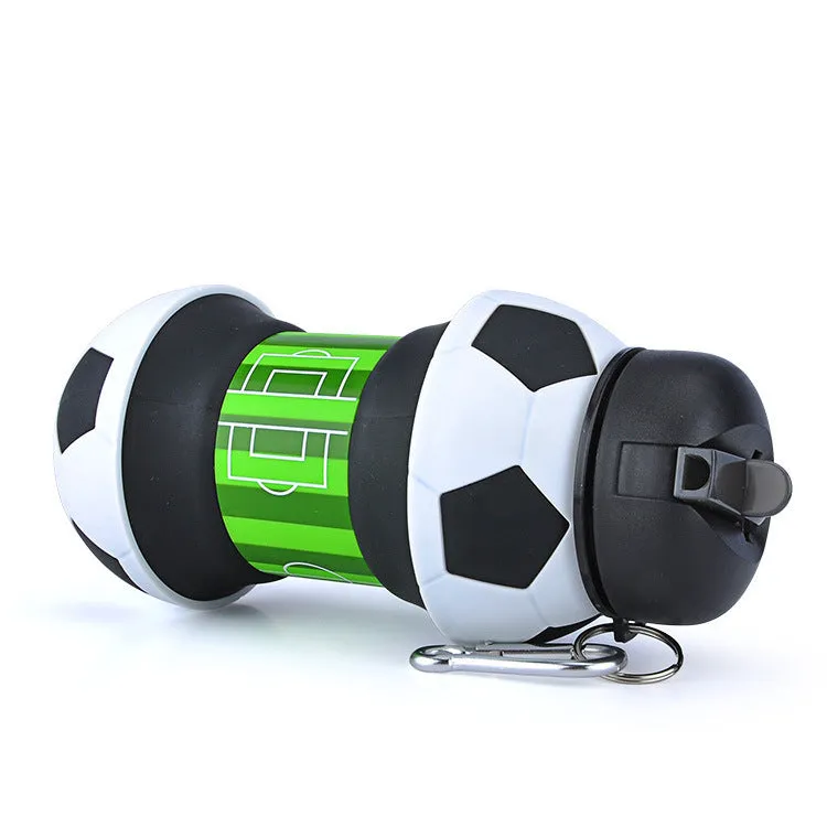 Non-toxic Cost-efficient Silicone Bottles Football Camping Compliance-certified Soccer Collapsible Bottle Travel Water with Foldable Innovating Straw