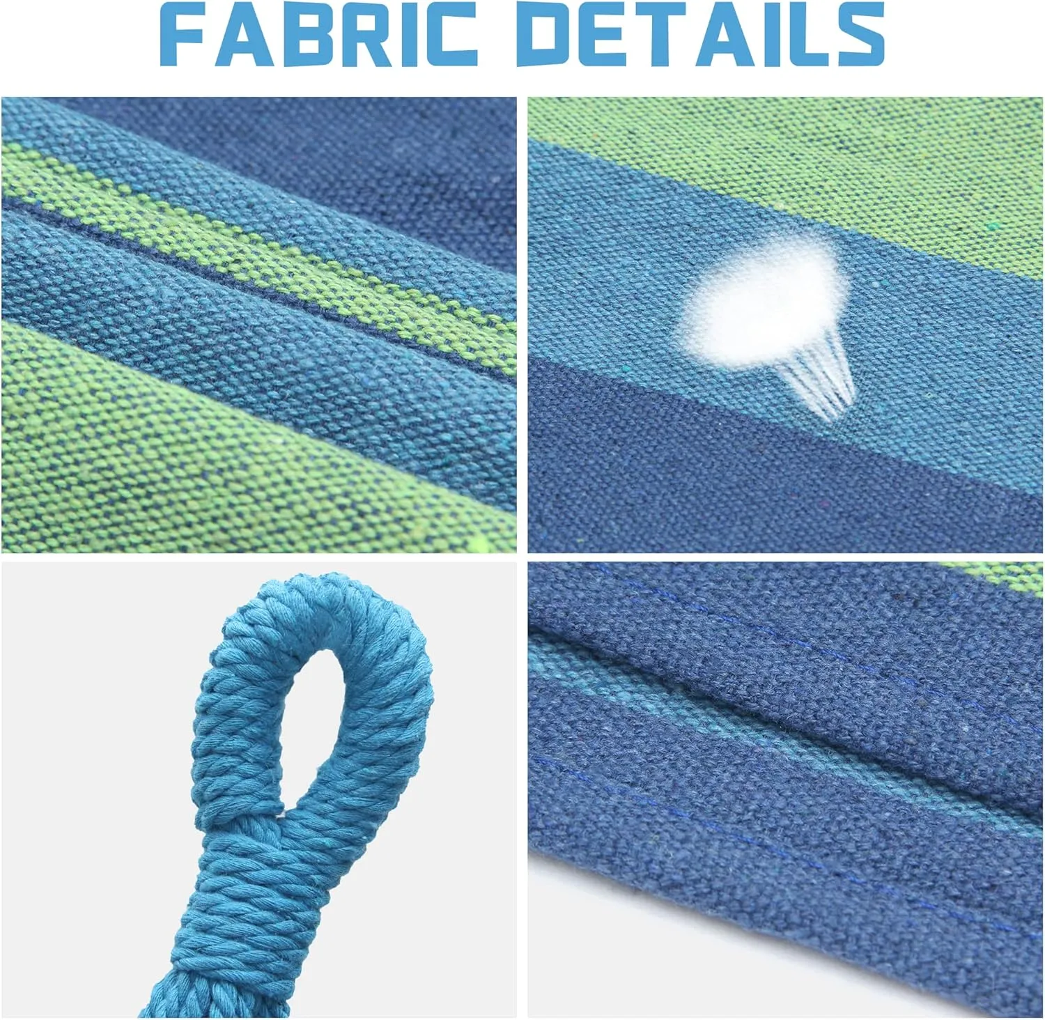 NORIDA Indoor Hammock Garden Cotton Hammocks with Tree Straps for Hanging Durable Up to 450lbs,Portable with Travel Bag, Comfortable Fabric Perfect for Outdoor Porch Patio Backyard(Aqua Green)