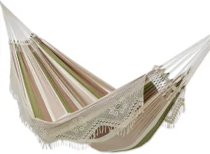 NOVICA Artisan Crafted Cotton Hammock Striped Rope | Mayan Bright Cobalt | Two Person Capacity | Double Earth Tone Multicolor | Brazil Fabric | Beach Cottage | Striped Pattern | (Bed Size 91in L x 6)