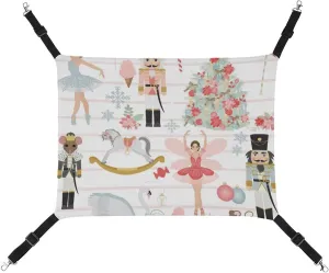 Nutcracker Dream Hanging Cat Bed Soft Breathable Pet Hammock for Cage Pet Sleeper for Kitten Ferret Puppy Rabbit