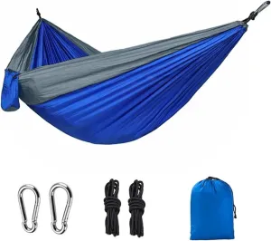 Nylon Parachute Hammock Net Portable Hammocks Nylon Color Parachute Fabric Single and Double Size Outdoor Camping Hiking Garden Hammock Terrace Hammock(Style3)