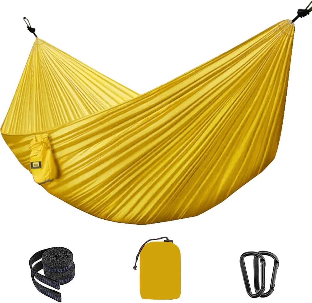 Nylon Single & Double Hammock Adult Camping Outdoor Backpacking Travel Survival Garden Swing Hunting Sleeping Bed Portable Hammock