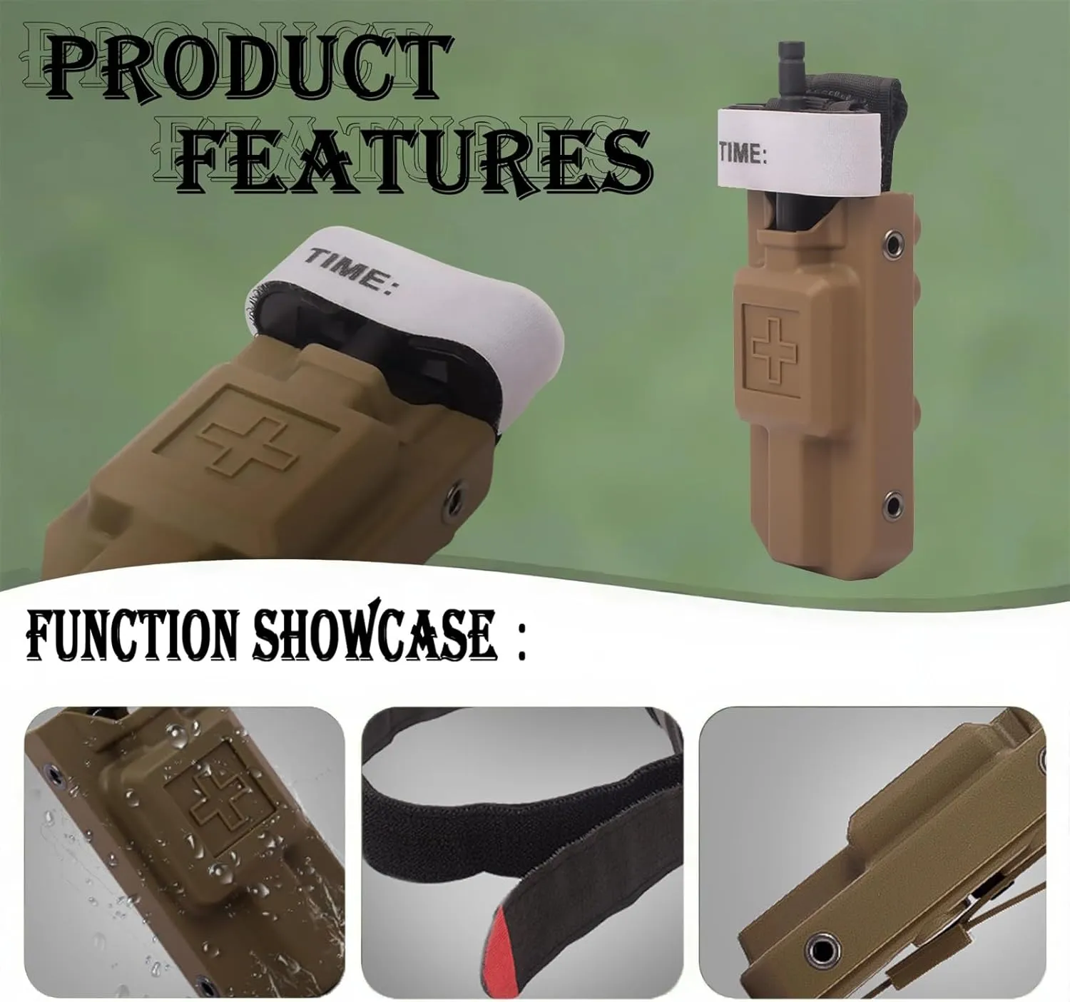 Nylon Tourniquet Holder with Quick-Pull Design, Medical Swivel Rescue Pouch for First Aid Kits and Emergency Gear