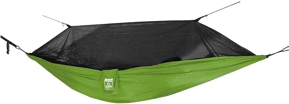 Oak Creek Camping Hammock and Accessories. Complete Package with Mosquito Bug Net, Rain Fly, Tree Straps. Great for Hiking, Backpacking, and Travel. Weighs Only 4 Pounds.