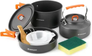 Odoland Bundle - 2 Items 10pcs Camping Cookware and Titanium Camping Cookware 750ML