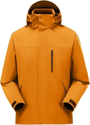 OHRAIN Women's Windproof and Waterproof Jacket 3-in-1 Insulated Shells Raincoat Interchange Jacket with Hood Outdoor Hiking
