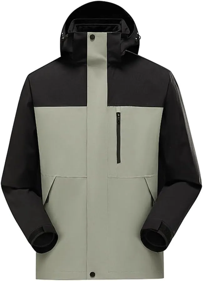 OHRAIN Women's Windproof and Waterproof Jacket 3-in-1 Insulated Shells Raincoat Interchange Jacket with Hood Outdoor Hiking