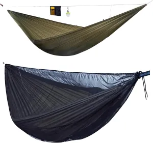 Onewind Camping Hammock, Ultralight Portable Hammock with Adjustable Ridgeline and Hammock Mosquito Single & Double Camping Hammocks Bugnet
