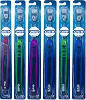 Oral-B Indicator Toothbrushes 35, Compact Soft (Colors Vary) - Pack of 6