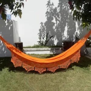 Orange Cotton Double Hammock
