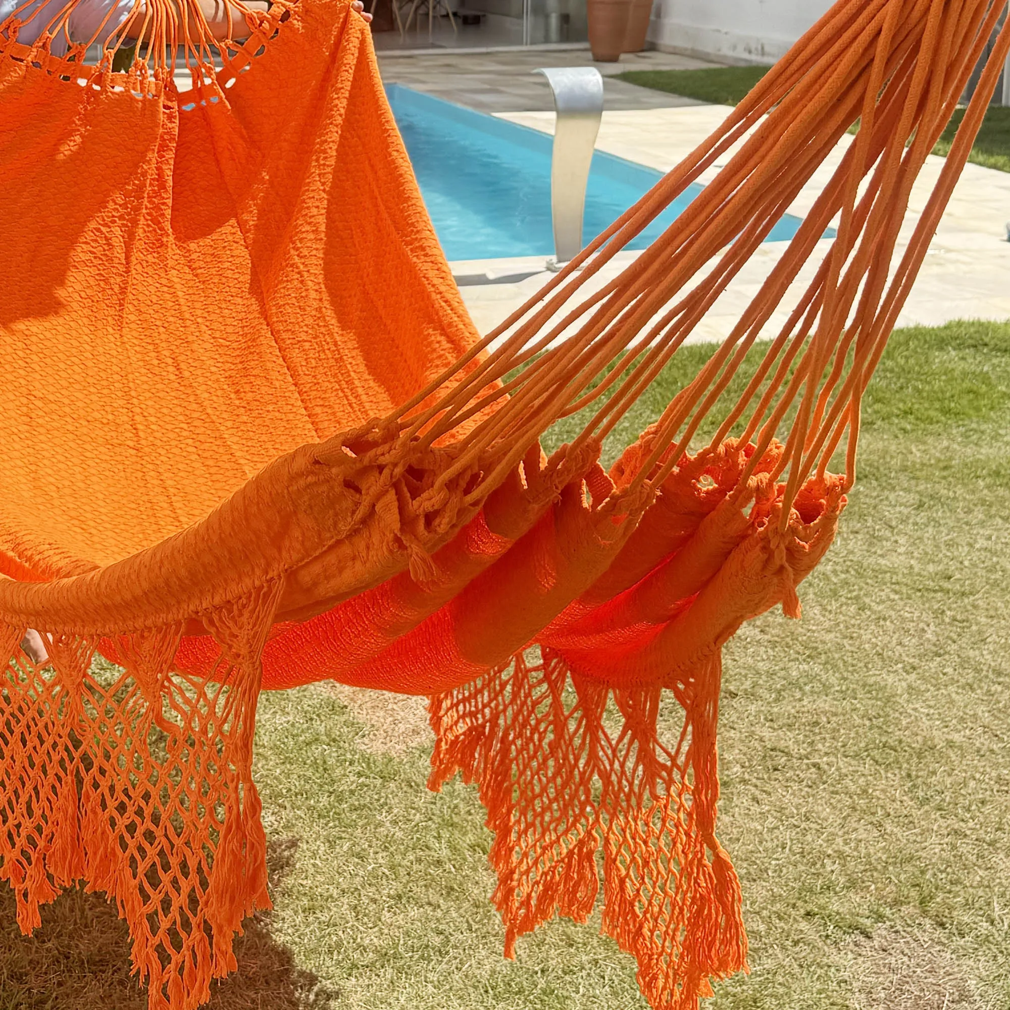 Orange Cotton Double Hammock