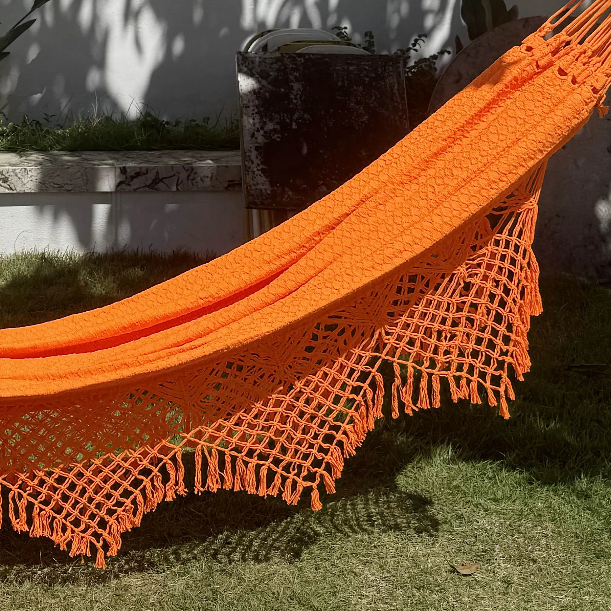 Orange Cotton Double Hammock