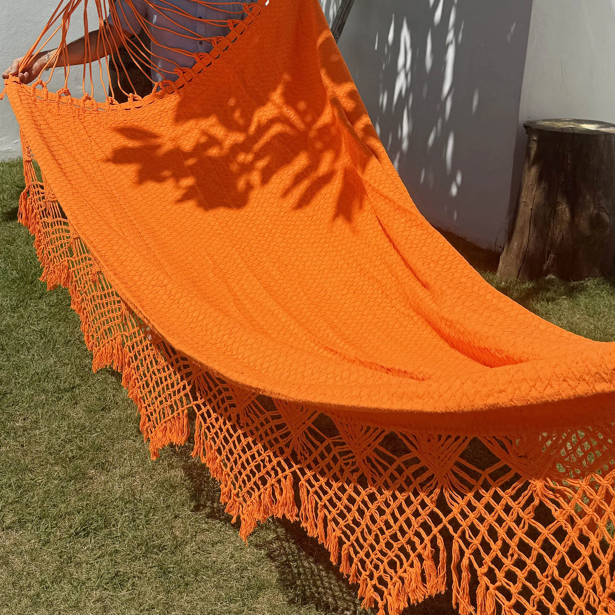 Orange Cotton Double Hammock