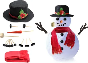 Orgrimmar Snowman Decorating Kit Snowman Making Kits Tools Winter Outdoor Toys Decoration (Jumbo)