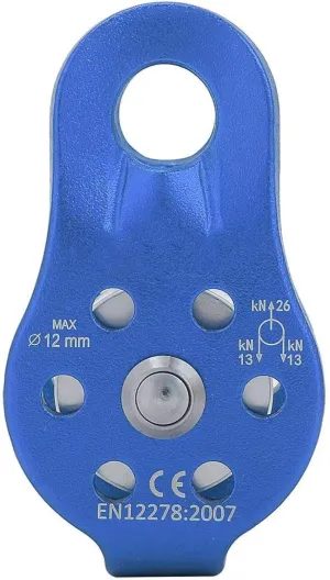 OUKENS Pulley Wheel, 26KN Aluminium Alloy Heavy Duty Single Swivel Rope Pulley Block for 12mm Rope Climbing